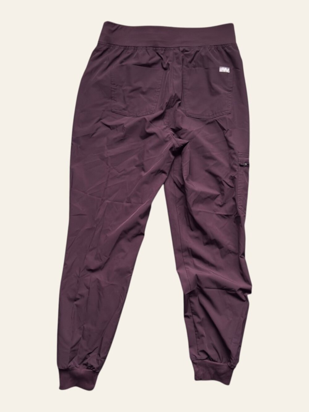 FIGS Technical Collection Slim Cargo Scrub Jogger Pants Plum Burgundy Pull On M - Picture 5 of 5